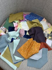 Vintage Lot Of Quilt Blocks Patches Assorted Sizes Patterns Square Rectangle