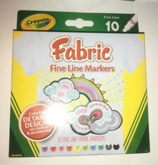 LOT OF 1 PACK OF 10 CRAYOLA FABRIC FINE LINE MARKERS NIP