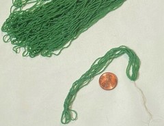 Antique Vintage Micro Seed Beads-18/0 Greasy Deco Jade Muted Spring Green Hanks