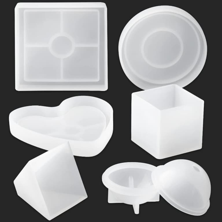 New 6Pc Arteza Resin Molds (Cube/Heart/Pyramid/Circle/Sphere/Square)~ FREE SHIP!