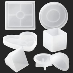 New 6Pc Arteza Resin Molds (Cube/Heart/Pyramid/Circle/Sphere/Square)~ FREE SHIP!