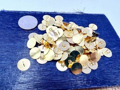 Appx 100 New Old Stock Gold Plated Button Back Findings 12mm Glue On Converter