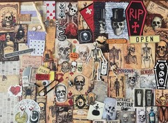 #777 SKELETON 100+PCS 3D JUNK JOURNAL SCRAPBOOKING w/ Real Ephemera & Bone Pen