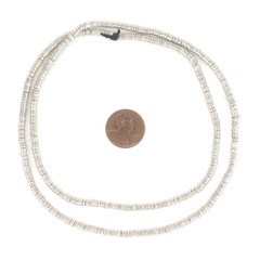 Silver Disk Heishi Beads 3mm White Metal 24 Inch Strand