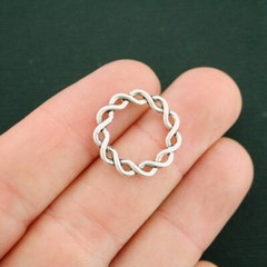 10 Circle Connector Charms Antique Silver Tone Linking Ring 20mm – SC5849