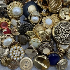 Premium MIXED LOT All Kinds Of GOLD & ANTIQUE GOLD Buttons All Sizes