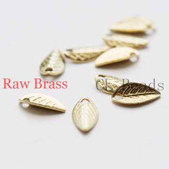 100 Pieces Raw Brass Charm – Leaf 7.5x4mm (1865C-U-53)