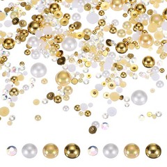 100g 2-10mm Mix Pearls, White/Gold/Champagne
