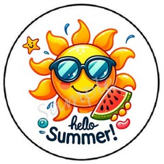 HELLO SUMMER SUNSHINE WATERMELON ENVELOPE SEALS LABELS STICKERS PARTY FAVORS