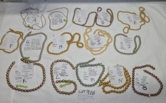 vtg Glass Beads NIKI Japan Baroque & Round Miriam Haskell with bead tip ends 906