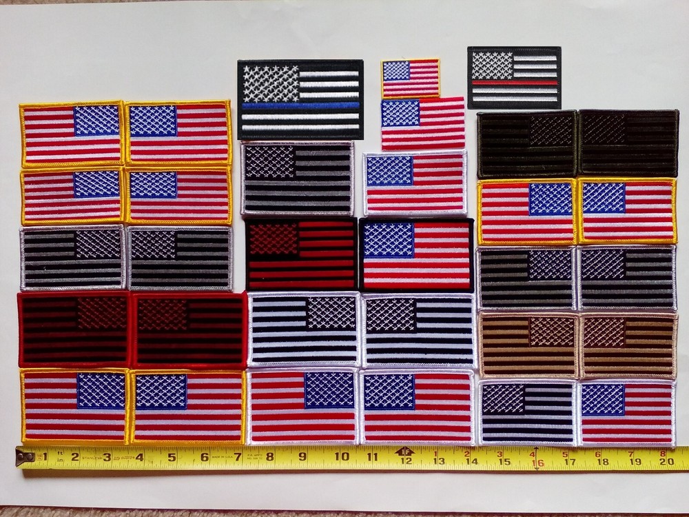 USA Flags Embroidered Patches 3″x2″ iron-on