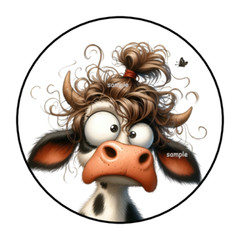 30 FUNNY COW ENVELOPE SEALS STICKERS LABELS TAGS 1.5″ ROUND CUTE FARM
