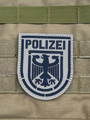 Polizei Deutschland Germany Austria Adler Eagle Patch IR Hook Loop Tan