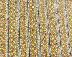 Vintage 44.75″ Wide by 1.9 Yards Vintage Brown and Turquoise Fabric