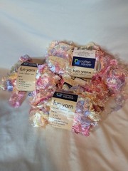 Crafters Square Fun Yarn 5 Skeins Pink Cream Eyelash Yarn