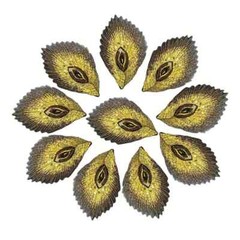 Peacock Feather Sequins Embroidered iron on patch 4 x 2 5/8″select color