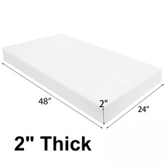 2″ Thick 24″x48″ High Density Upholstery Foam Sheet Seat Cushion*Choose Firmness