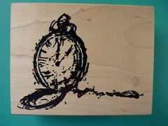 Antique Vintage Pocket Watch ART IMPRESSIONS Rubber Stamp