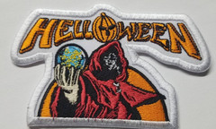 Helloween power metal band embroidered red patch approx 2.25 x3.75″