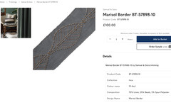 1.39 yds (50″) Samuel & Sons MARISOL BEADED BORDER Azul Steel Blue 3″w TAPE Trim