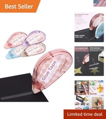 Lightweight and Compact Double Sided Tape Rollers – 4 Pack for Creative Projects