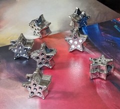 European Charms Star Charms Bead Antique Silver Tone DIY Finding 20 pcs 10x10mm