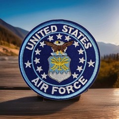 Air Force Patch – USA Military Badge Embroidered Iron On Patches 3″ Diameter