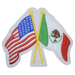 USA & Mexico Patch – United States Mexican Flags USA MX Badge 3-3/8″ (Iron on)