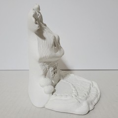 Easter Rabbit Cottage Fairy House 7.5″ Ready to Paint Ceramic Bisque 2 Piece