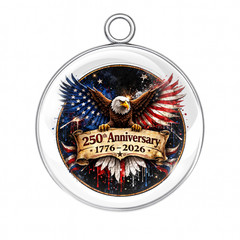 Bald Eagle USA 250th Anniversary Charm – 1776–2026 American Independence Pendant