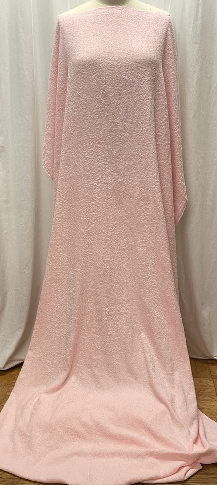 100% Cotton Terry Cloth In Pastel Pink Made in USA Fabric By The Yard 46″ Wide