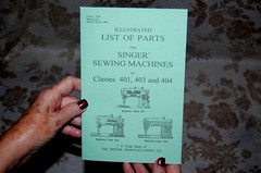 Illustrated Parts Manual to Service Singer Sewing Machines 401 401A 403 403A 404