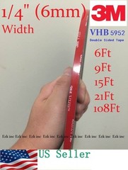 3M VHB #5952 1/4″ x 15/21/36/108 ft Double-sided Acrylic Foam Tape Automotive.