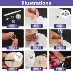 150 PCS Marine Canvas Snap Button Fastener Kit Upholstery Boat Cover Snap Button