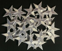 star patches white appliques 2″ size star patches 6 piece lot 6 stars iron on 2″