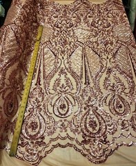 Dusty Pink 4 Way Stretch Nylon Spandex Mesh Sequin Fabric “Melanie” Sold BTY