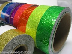 GLITTER FLAKE TAPE, Pick Color + Size. Sparkles, Made in USA , Free Shipping