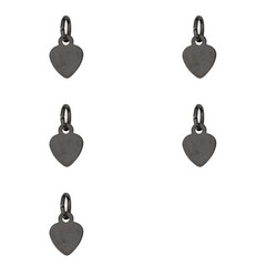 5 Gun Metal Plated Small Heart Charm 6.5×8.4mm Lead Nickel Free Jewelry Findings
