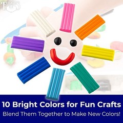 [10 Pc] Non-Toxic Rainbow Modelling Clay for Kids Sculpting & Crafts by Eucatus