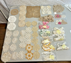 Lot of 50+ Antique Vintage Lace, Crochet, Tatted Trims