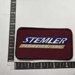 4.5” Used / Recycled STEMLER PLUMBING INC. Advertising Patch C16P