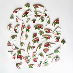 1970s Vintage Franciscan “Apple” 50+ 4.12lbs Broken Earthenware Mosaic Tiles