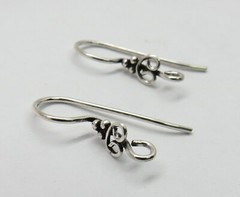 4 Pieces Earring Hooks 925 Sterling Silver 24 mm Long Bali Earwire 21 Gauge