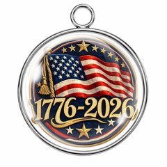 1776-2026 USA Flag Cabochon Charm 250th Anniversary Patriotic Pendant DIY