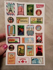 RARE vintage Highlights different countries sticker sheet *damaged*