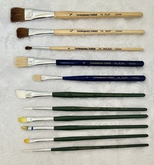Contemporary Crafts Paint Brushes Lot of 11 Various Sizes • Art Painting Crafts