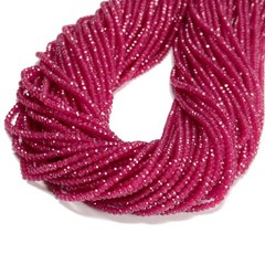 Natural Ruby Faceted Rondelle Beads Size 2x3mm 15.5” Strand