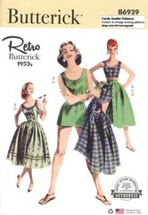 Butterick B6939 Riviera-Inspired Summer Playsuit, Shorts Sz 6-14 UNCUT Pattern