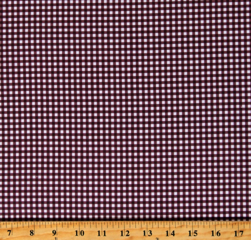 Cotton Burgundy Gingham Checks Squares 2023 Blenders Fabric Print BTY D140.22