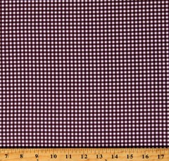 Cotton Burgundy Gingham Checks Squares 2023 Blenders Fabric Print BTY D140.22